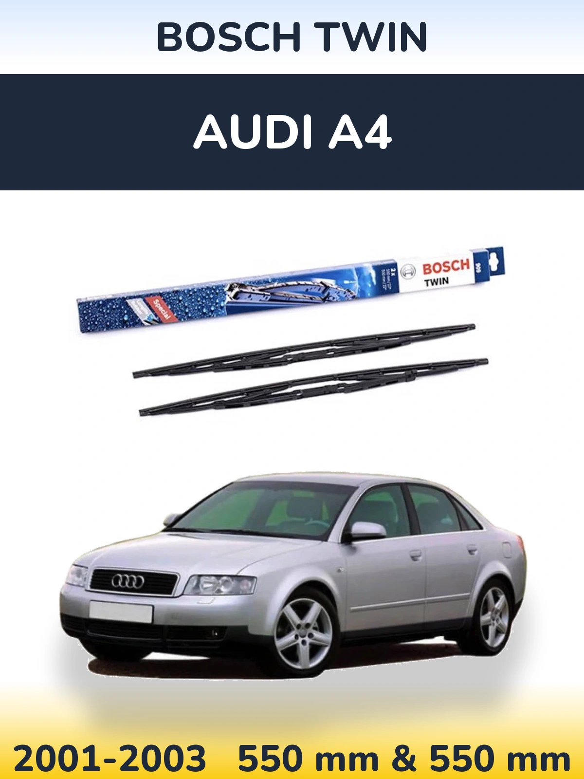 Комплект передніх щіток BOSCH Twin 550 & 550 мм для Audi A4 2001-2003