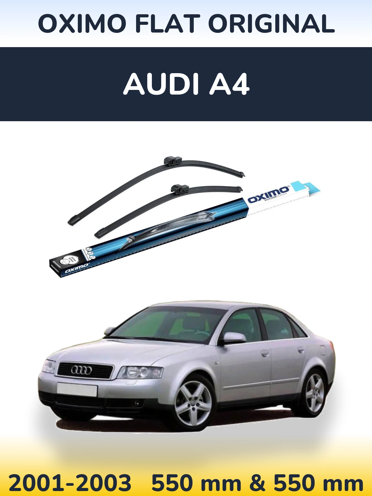 Комплект передних дворников Oximo Flat Original 550 & 550 мм для Audi A4 2001-2003
