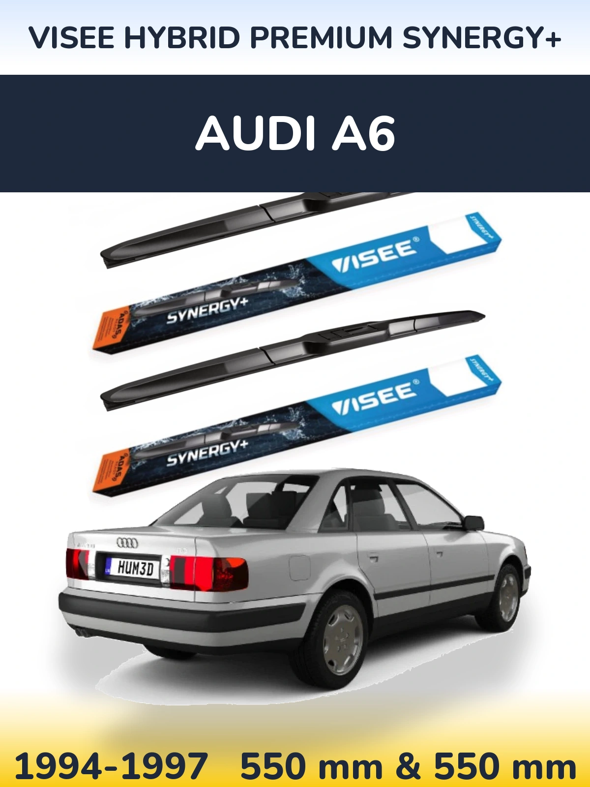 Комплект передних дворников VISEE HYBRID PREMIUM SYNERGY+ 550 & 550 мм для Audi A6 1994-1997