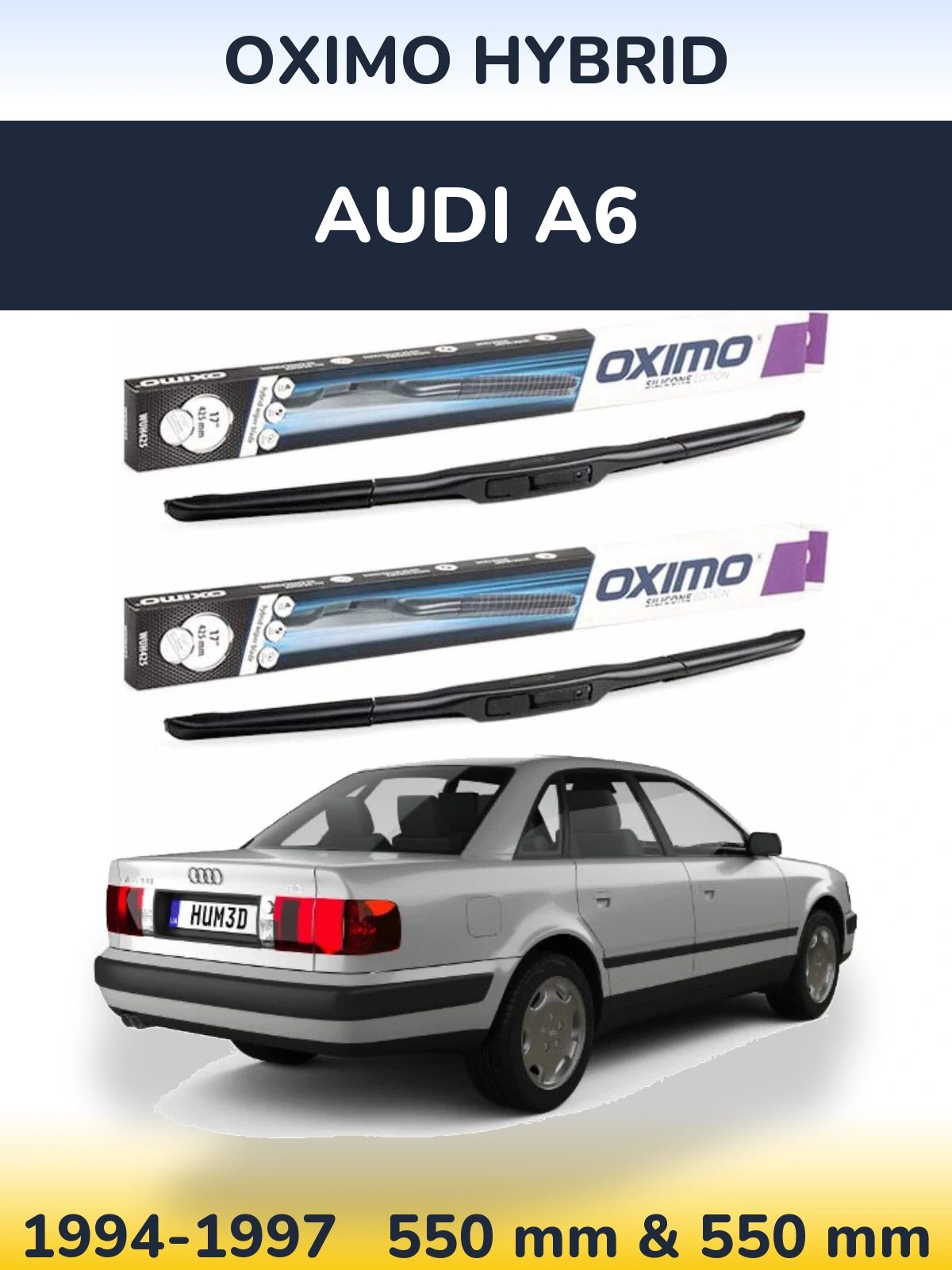 Komplet przednich wycieraczek Oximo Hybrid 550 & 550 mm do Audi A6 1994-1997