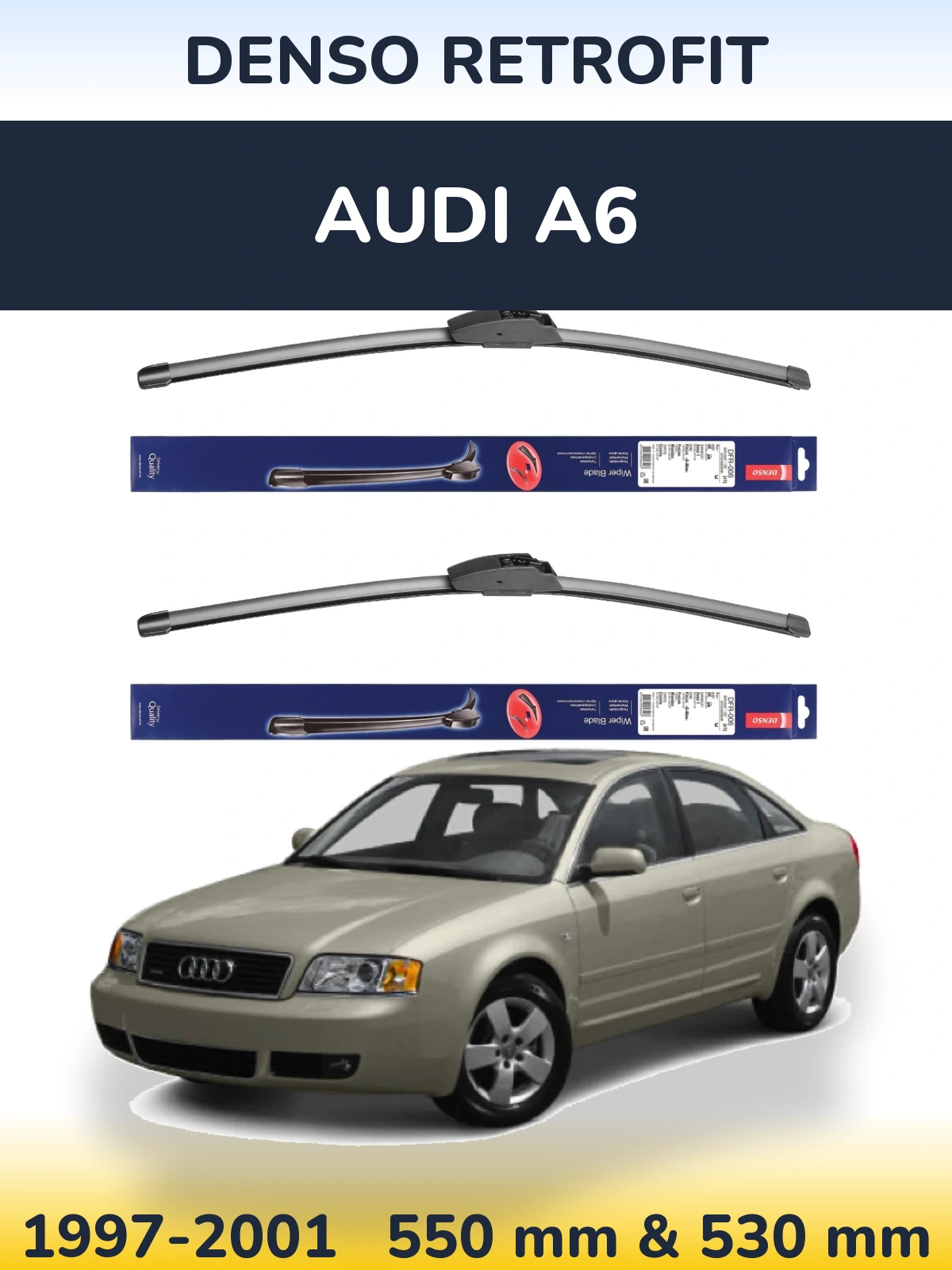 Комплект передних дворников Denso Retrofit 550 & 530 мм для Audi A6 1997-2001