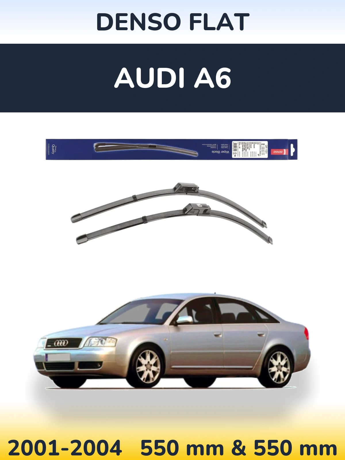 Komplet przednich wycieraczek Denso Flat 550 & 550 mm do Audi A6 2001-2004