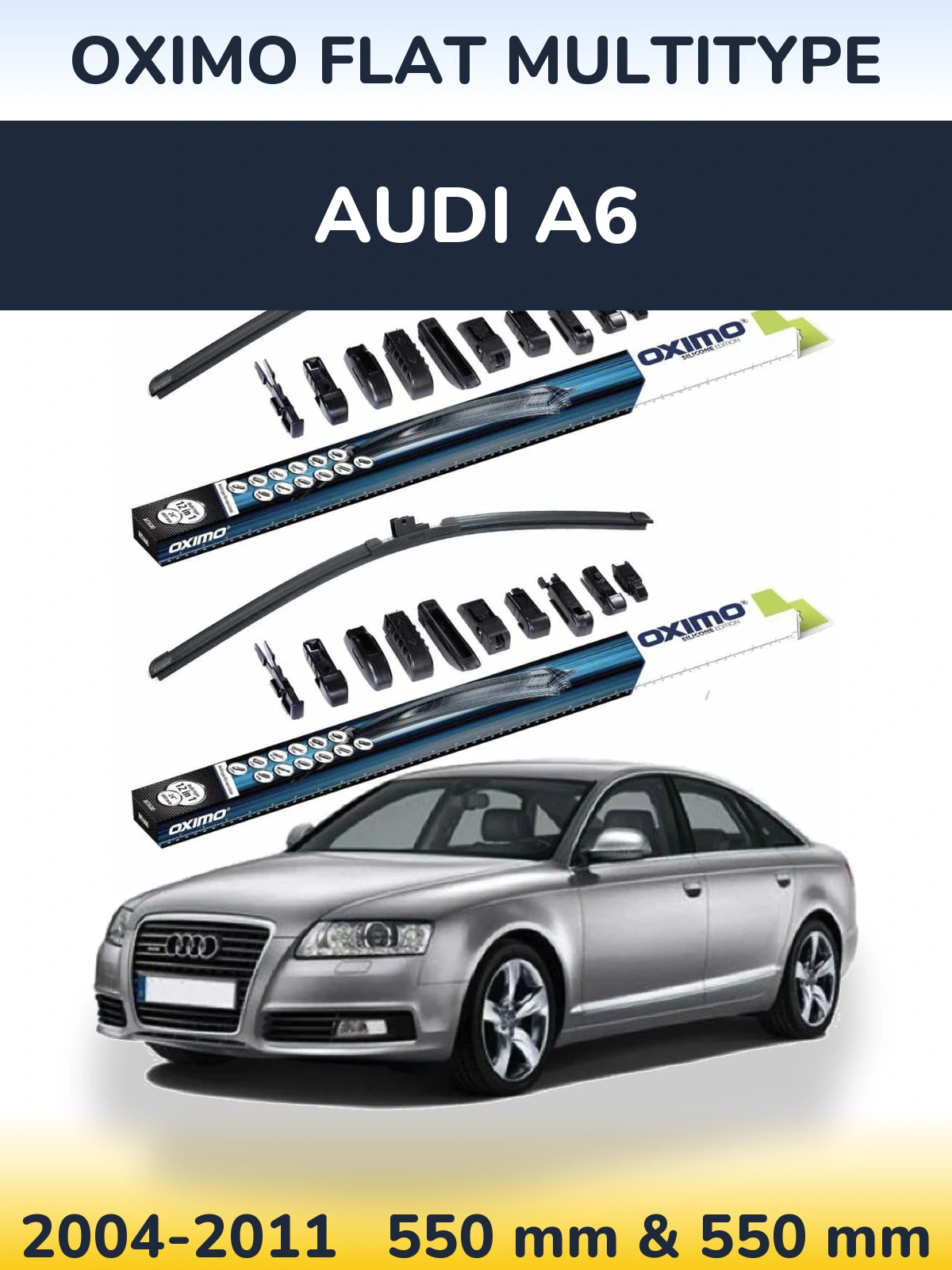 Komplet przednich wycieraczek Oximo Flat MultiType 550 & 550 mm do Audi A6 2004-2011