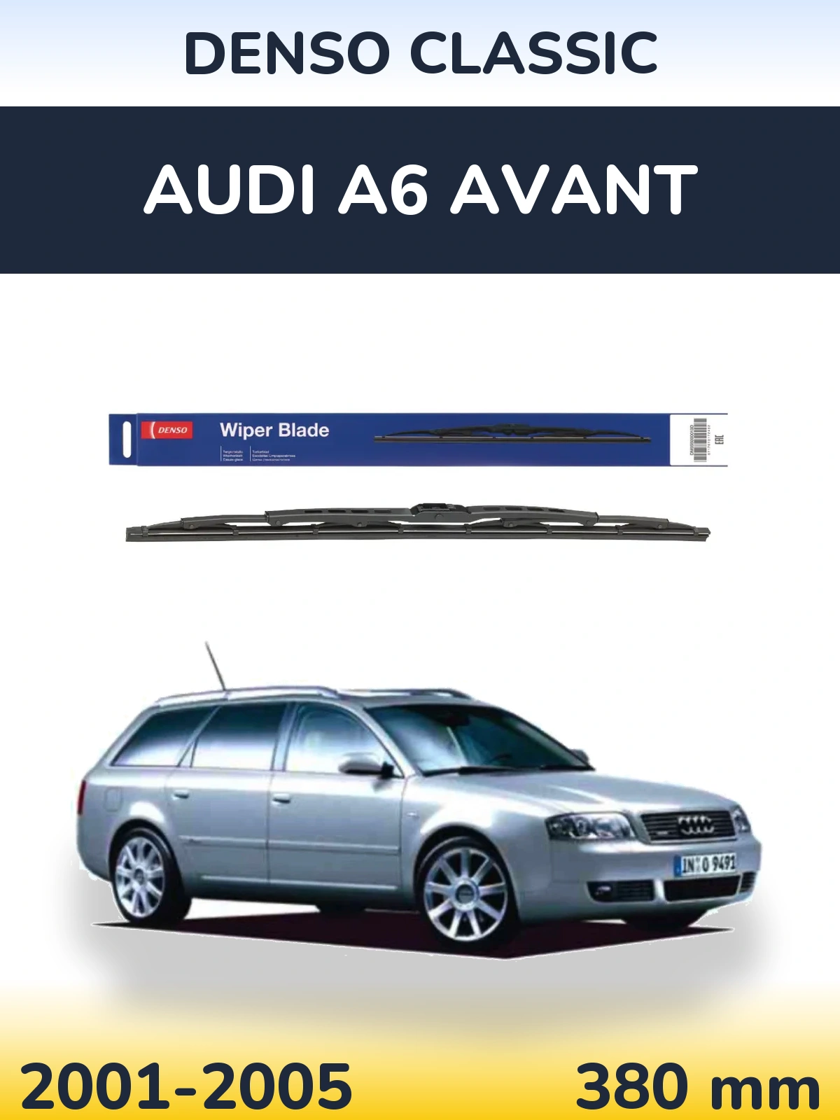 Tylna wycieraczka Denso Classic 380 mm do Audi A6 Avant 2001-2005