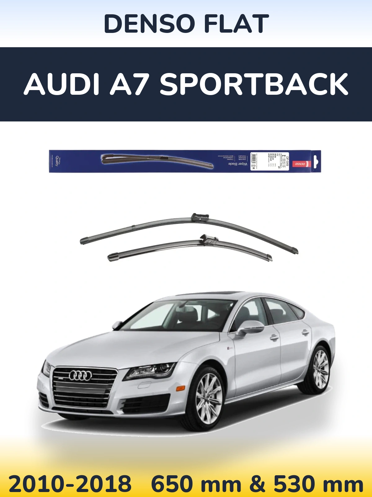 Komplet przednich wycieraczek Denso Flat 640 & 520 mm do Audi A7 Sportback 2010-2018