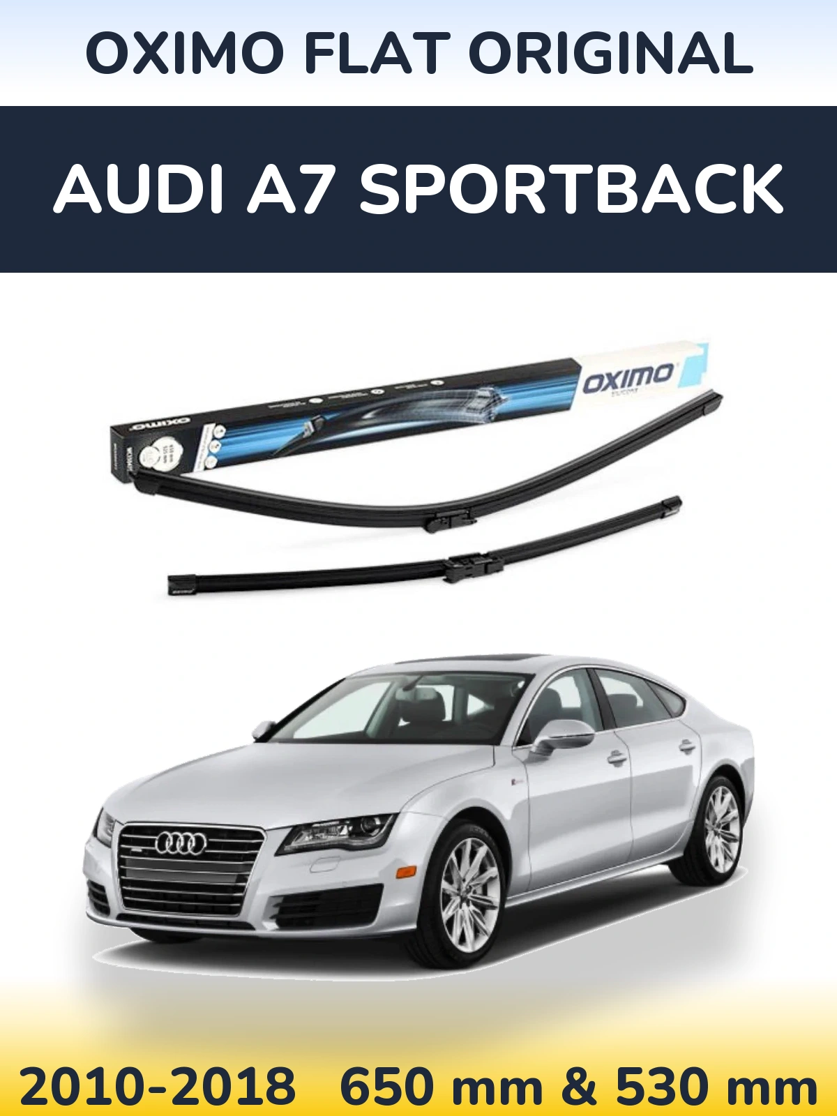 Komplet przednich wycieraczek Oximo Flat Original 650 & 530 mm do Audi A7 Sportback 2010-2018