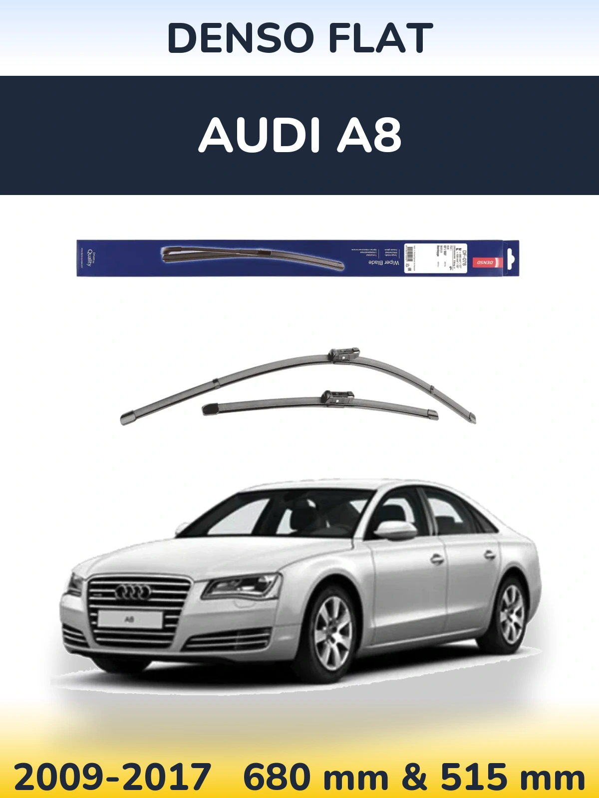 Комплект передних дворников Denso Flat 680 & 500 мм для Audi A8 2009-2017
