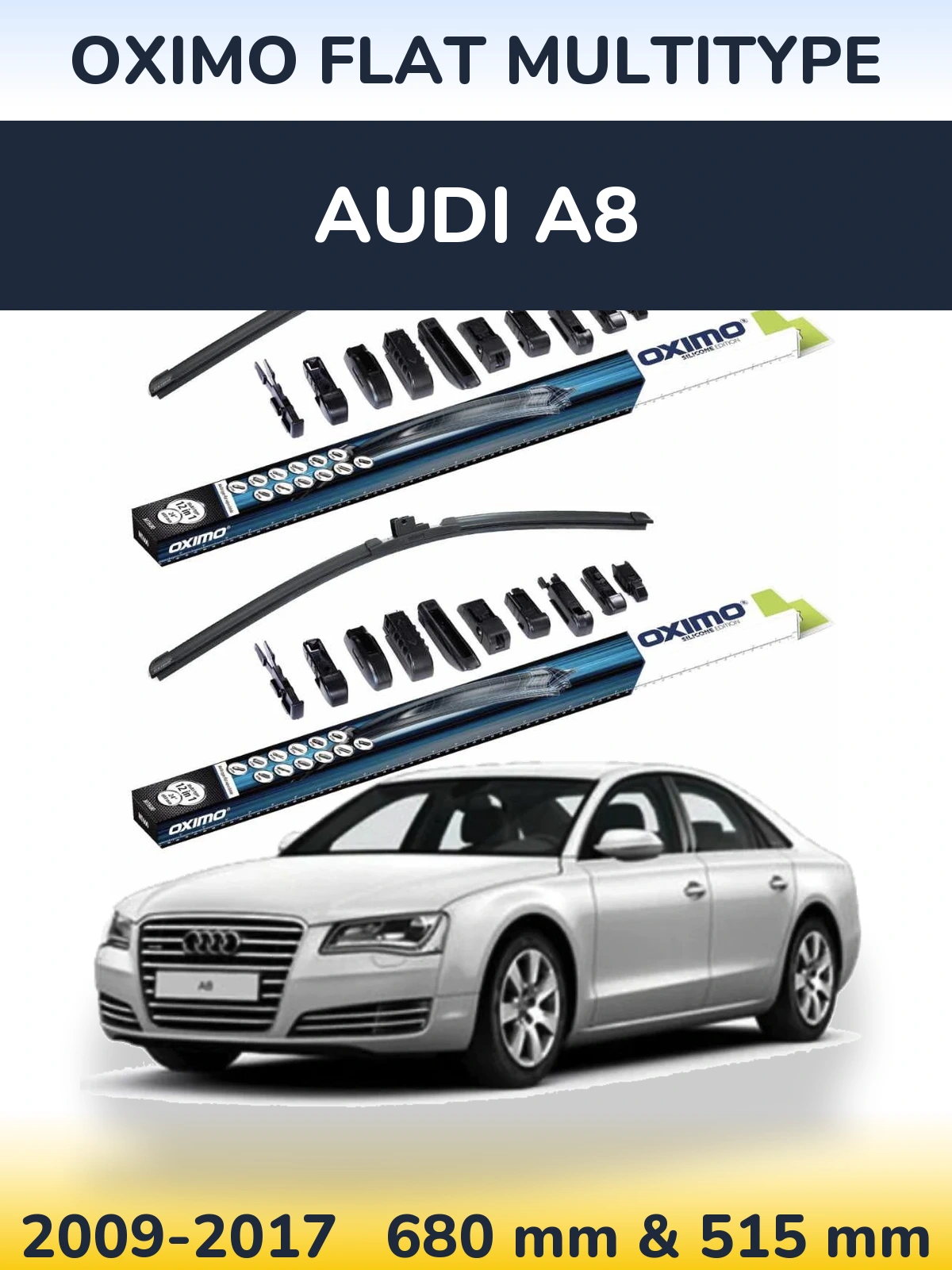 Komplet przednich wycieraczek Oximo Flat MultiType 700 & 500 mm do Audi A8 2009-2017