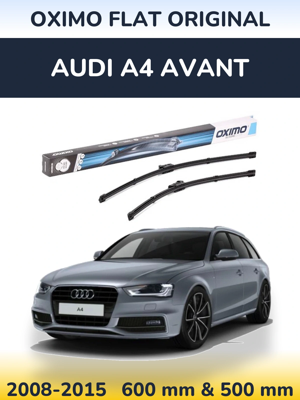 Komplet przednich wycieraczek Oximo Flat Original 600 & 500 mm do Audi A4 Avant 2008-2015