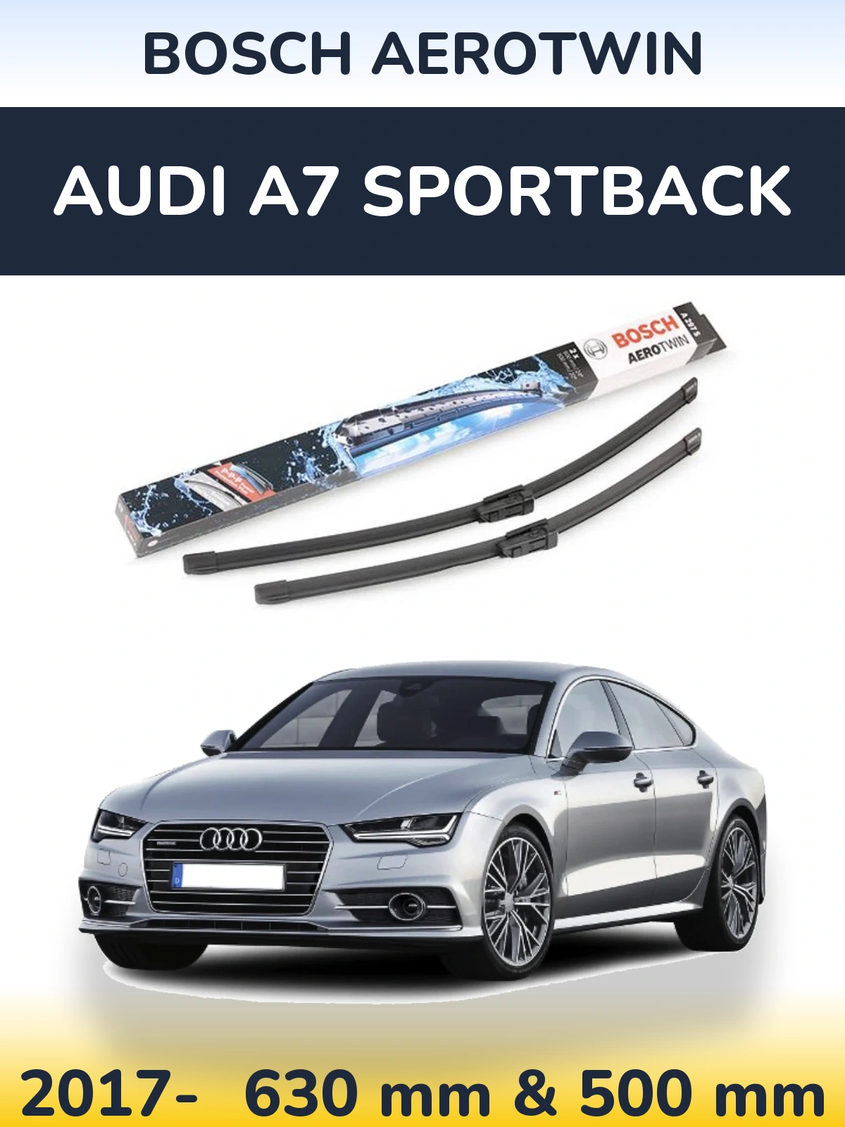 Komplet przednich wycieraczek BOSCH AeroTwin 600 & 500 mm do Audi A7 Sportback 2017-2026