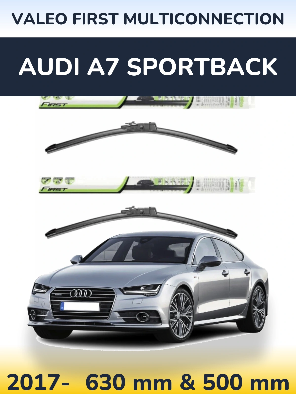 Komplet przednich wycieraczek Valeo First MultiConnection 600 & 500 mm do Audi A7 Sportback 2017-2026