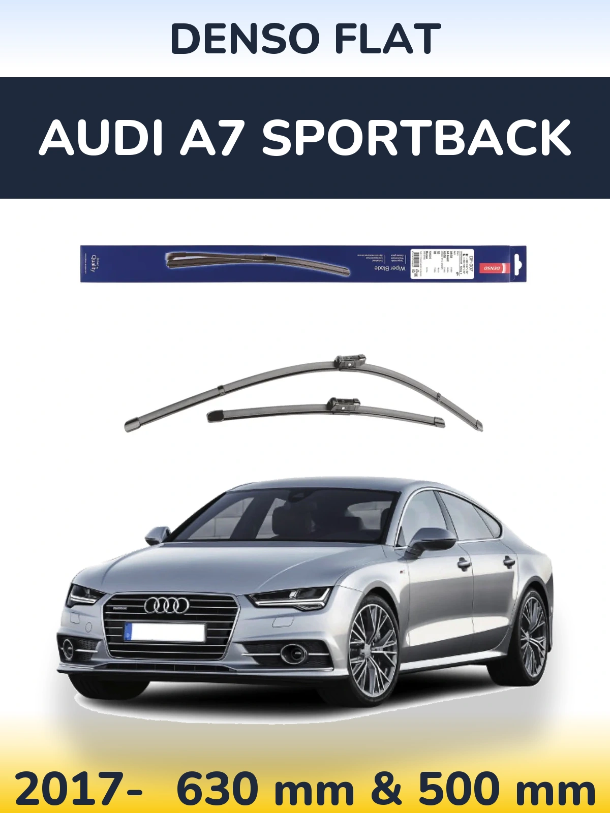Komplet przednich wycieraczek Denso Flat 600 & 500 mm do Audi A7 Sportback 2017-2026
