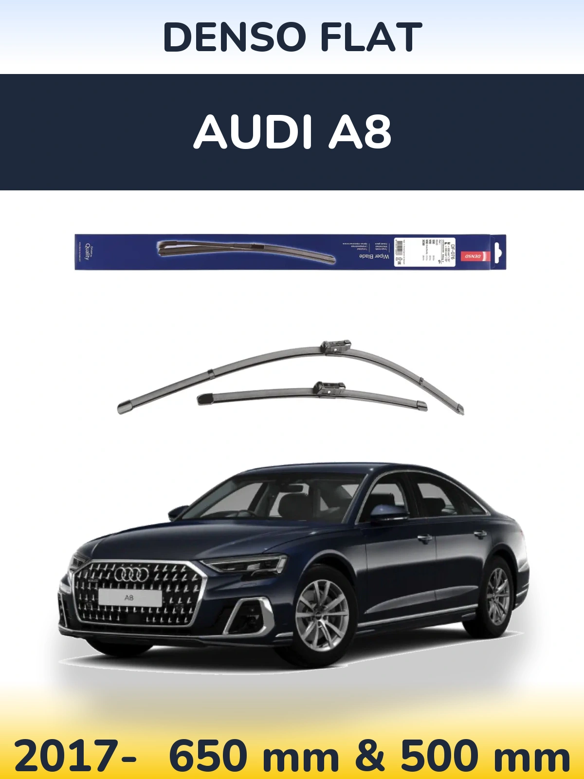 Komplet przednich wycieraczek Denso Flat 630 & 500 mm do Audi A8 2017-2026