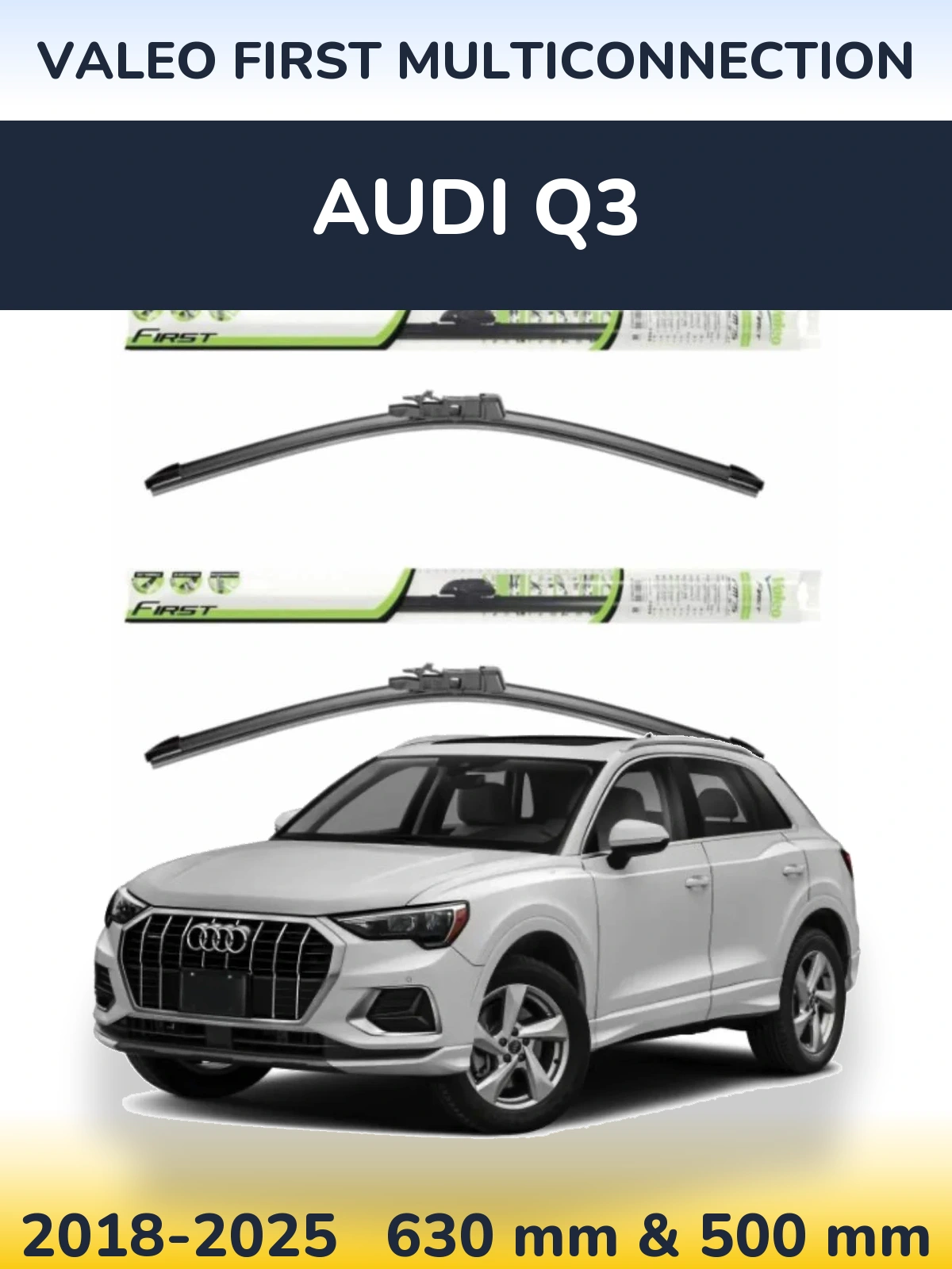 Komplet przednich wycieraczek Valeo First MultiConnection 600 & 500 mm do Audi Q3 2018-2025