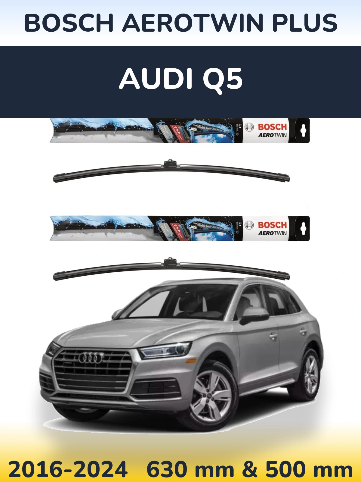 Komplet przednich wycieraczek BOSCH AeroTwin Plus 600 & 500 mm do Audi Q5 2016-2024