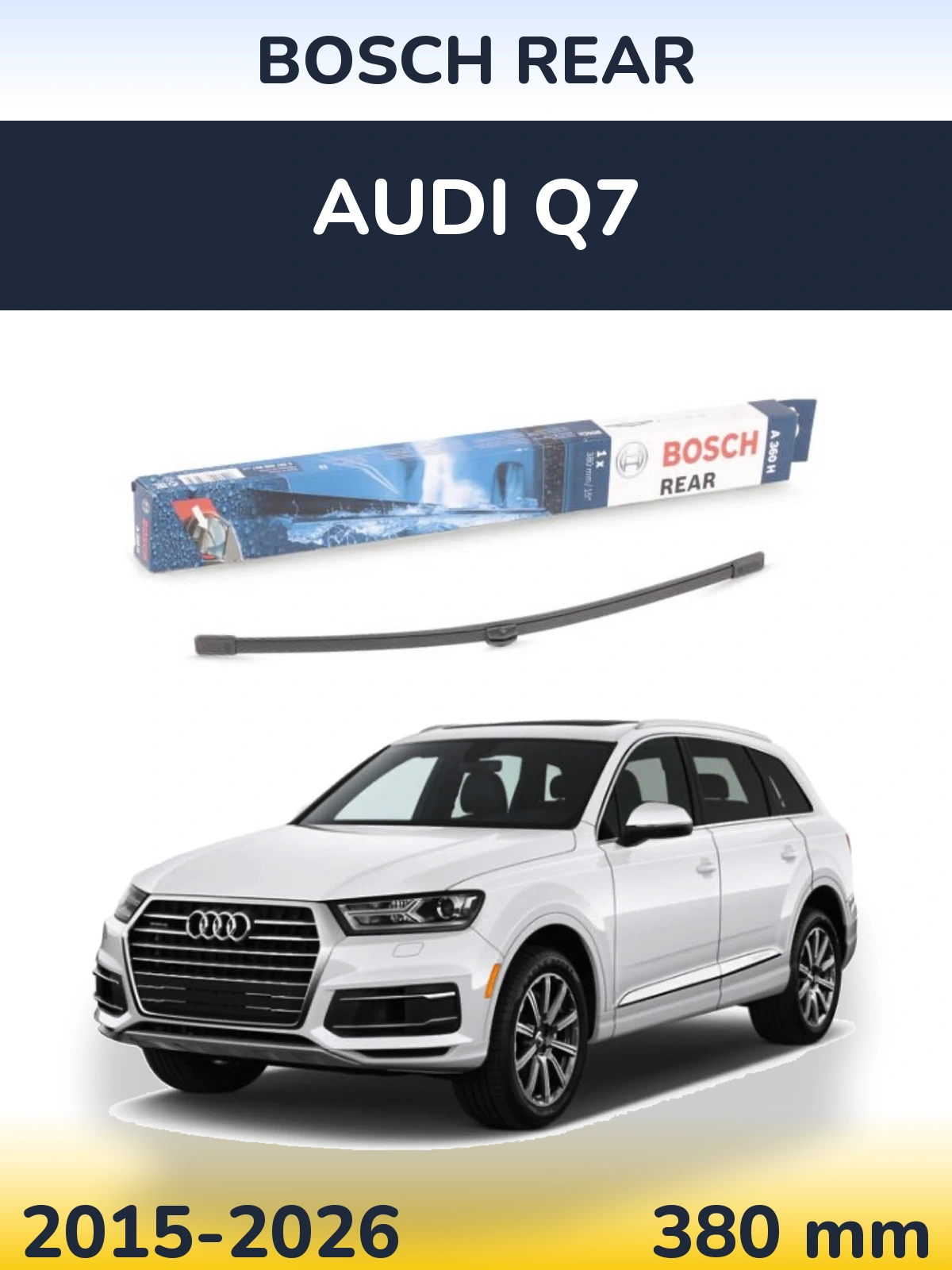 Задний дворник BOSCH Rear 380 мм для Audi Q7 2015-2026