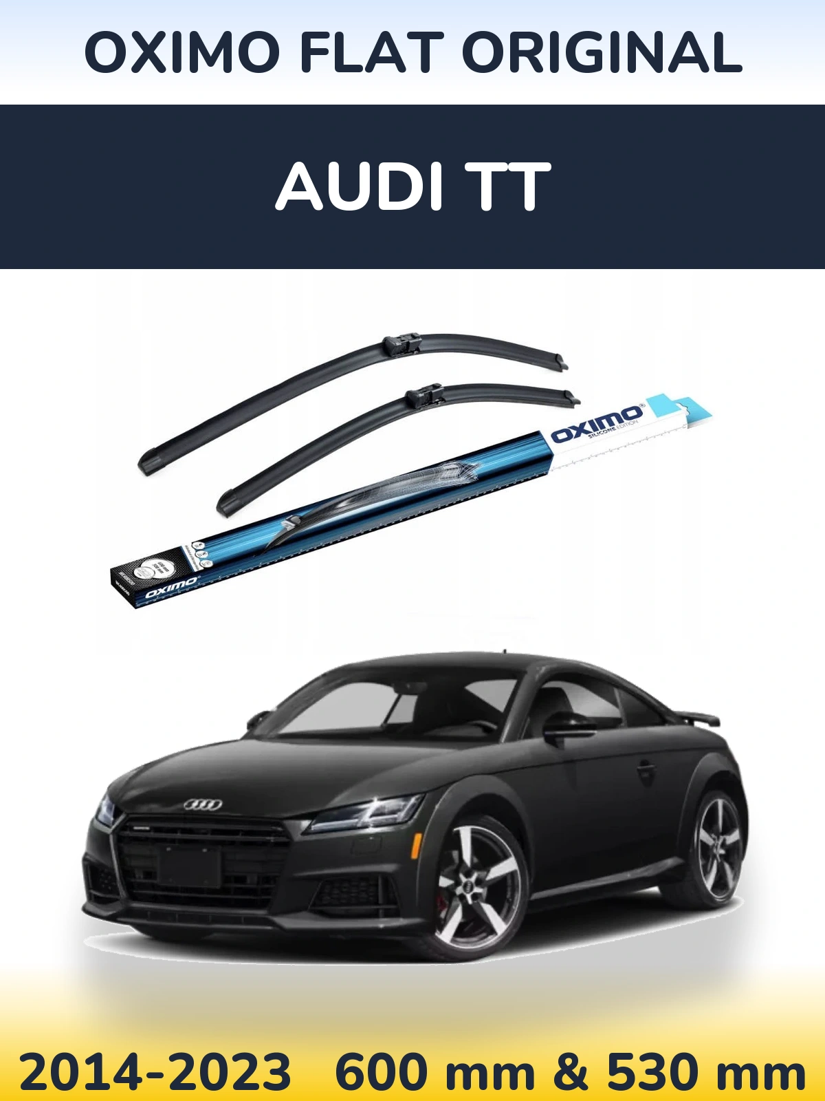 Комплект передних дворников Oximo Flat Original 600 & 530 мм для Audi TT 2014-2023