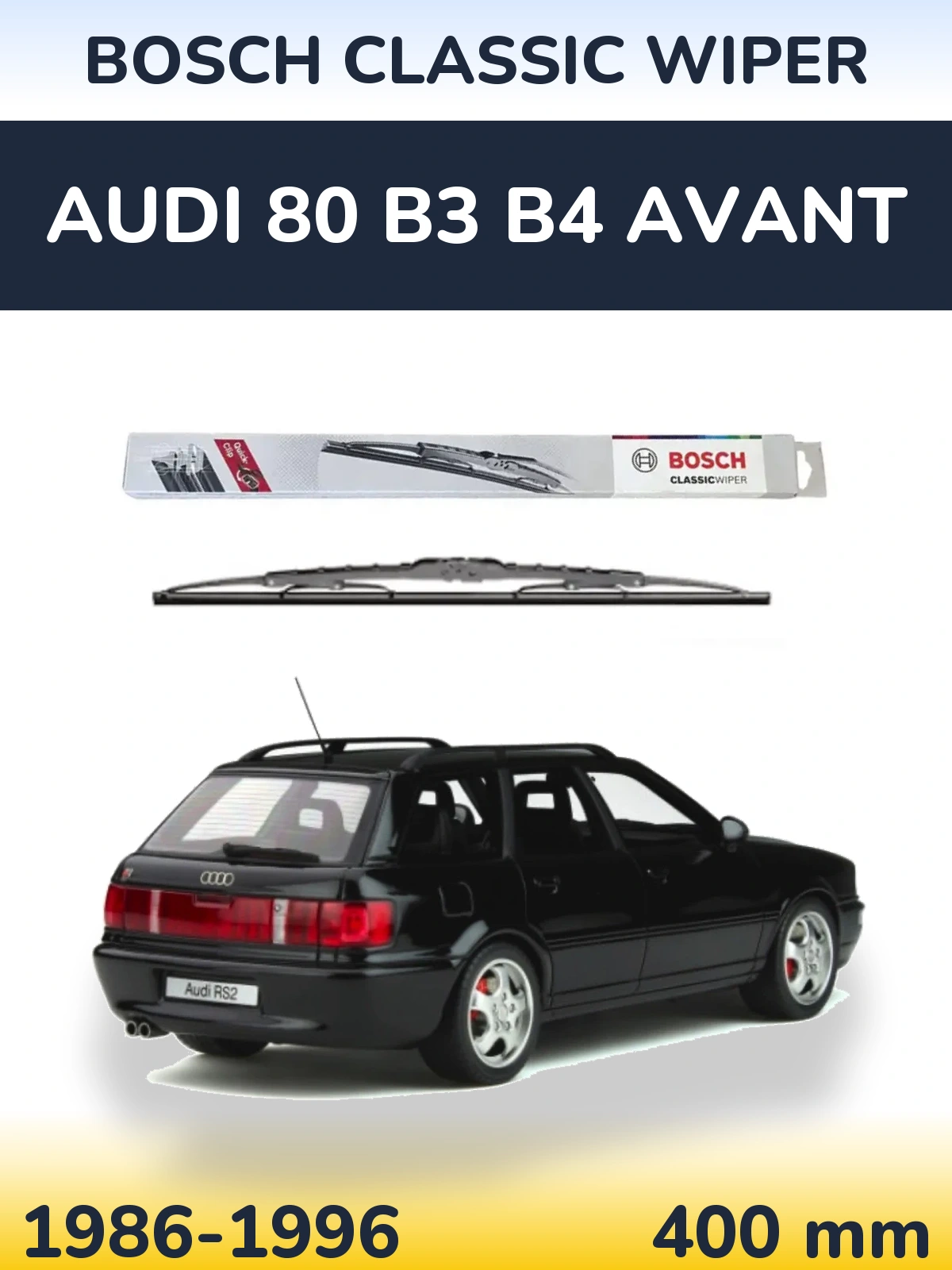 Tylna wycieraczka BOSCH Classic Wiper 400 mm do Audi 80 B3 B4 Avant 1986-1996