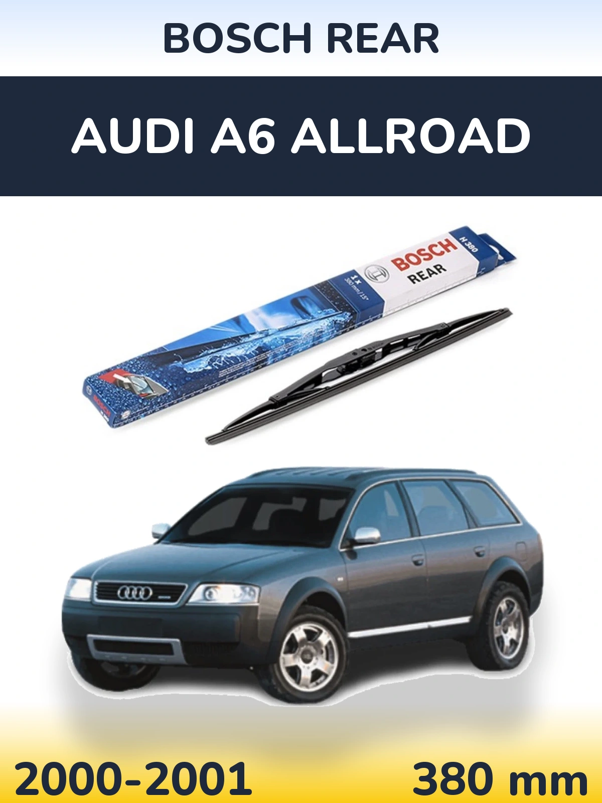 Задний дворник BOSCH Rear 380 мм для Audi A6 Allroad 2000-2001