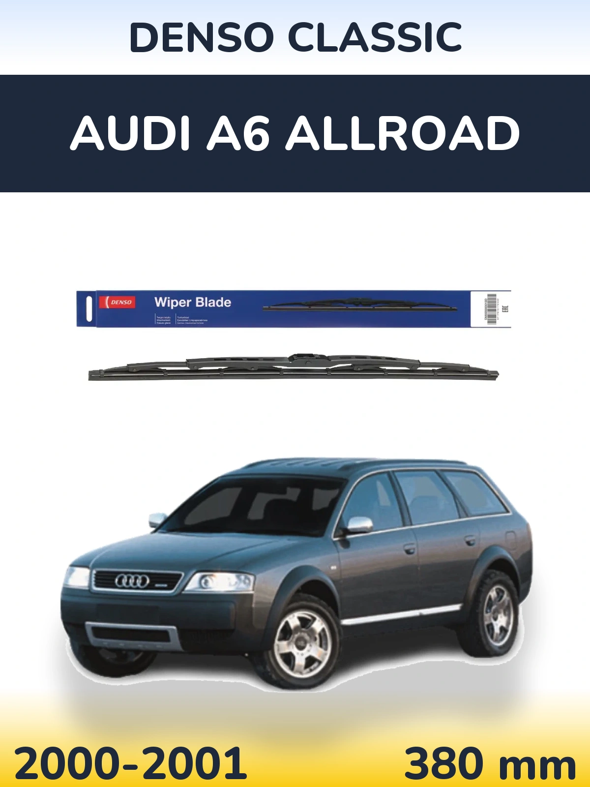Rear wiper blade Denso Classic 380 mm for Audi A6 Allroad 2000-2001