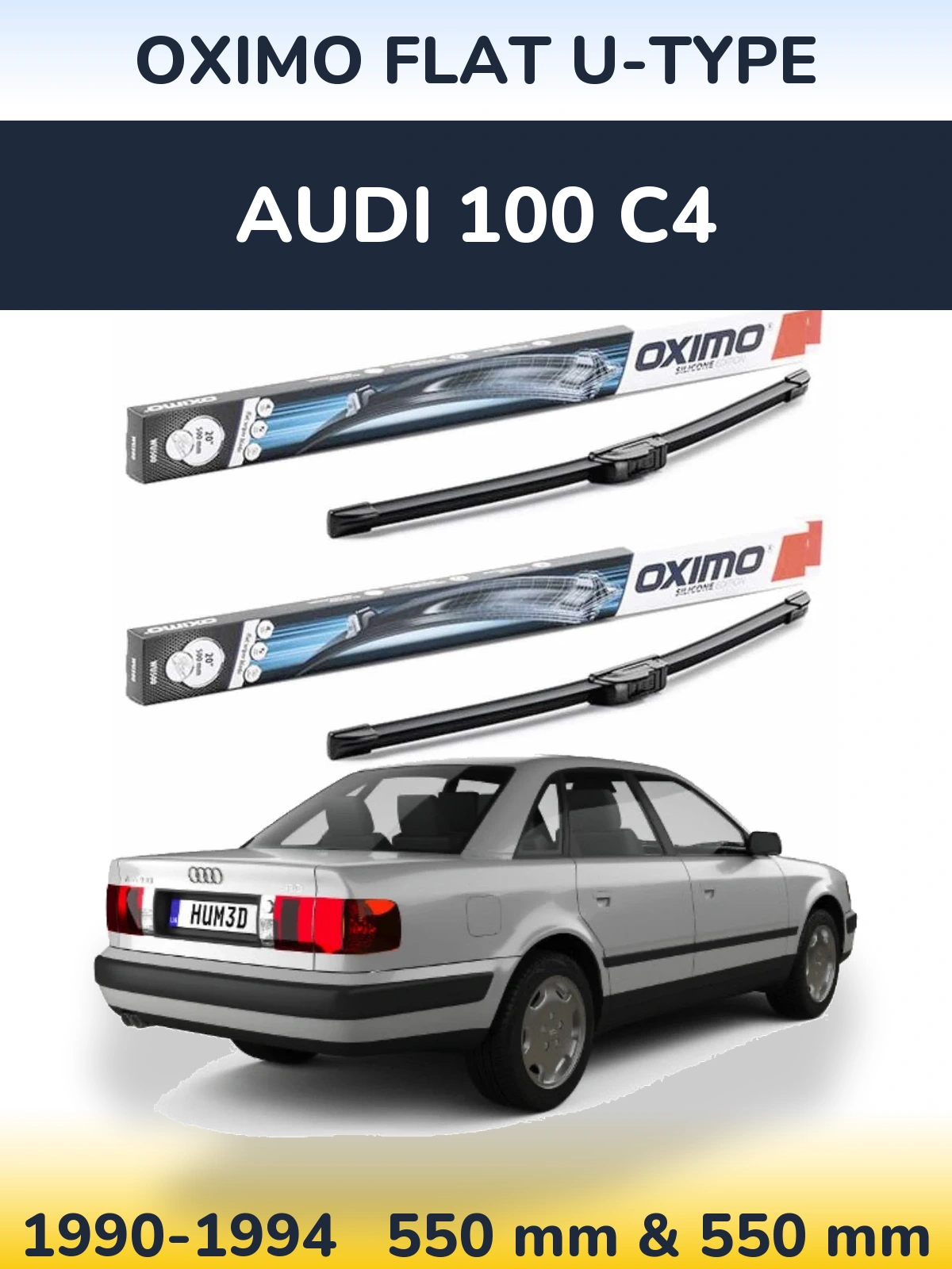 Komplet przednich wycieraczek Oximo Flat U-type 550 & 550 mm do Audi 100 C4 1990-1994