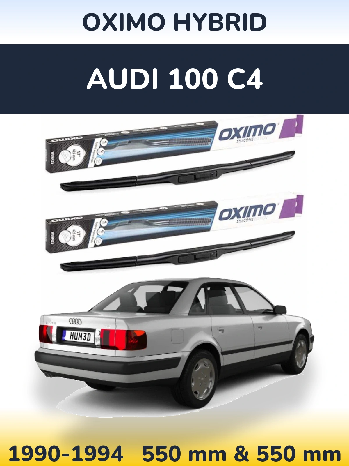 Komplet przednich wycieraczek Oximo Hybrid 550 & 550 mm do Audi 100 C4 1990-1994