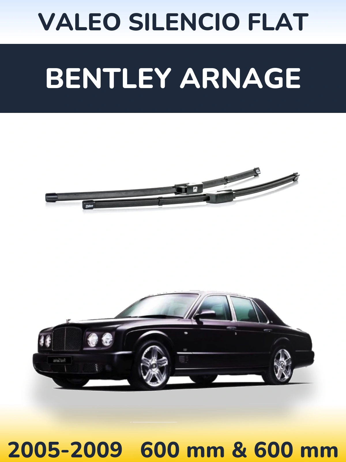 Komplet przednich wycieraczek Valeo Silencio Flat 590 & 580 mm do Bentley Arnage 2005-2009