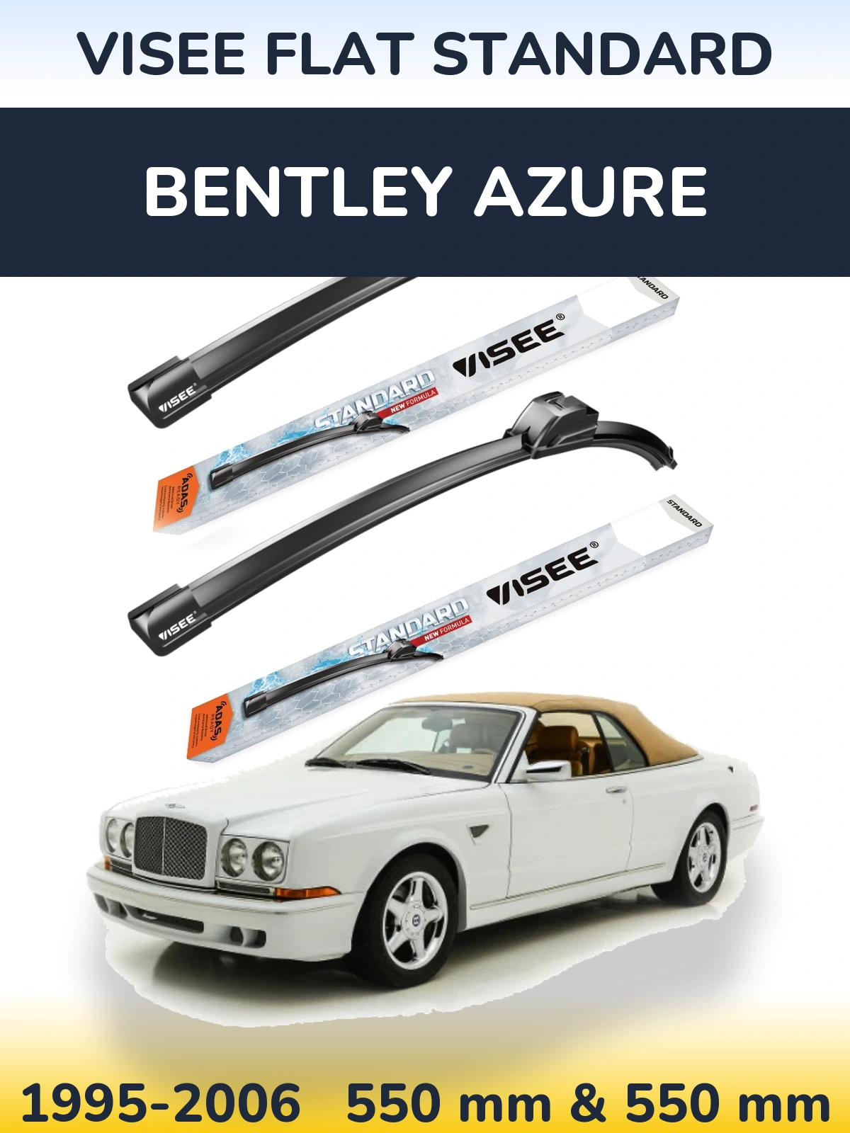 Комплект передніх щіток VISEE FLAT STANDARD 550 & 550 мм для Bentley Azure 1995-2006