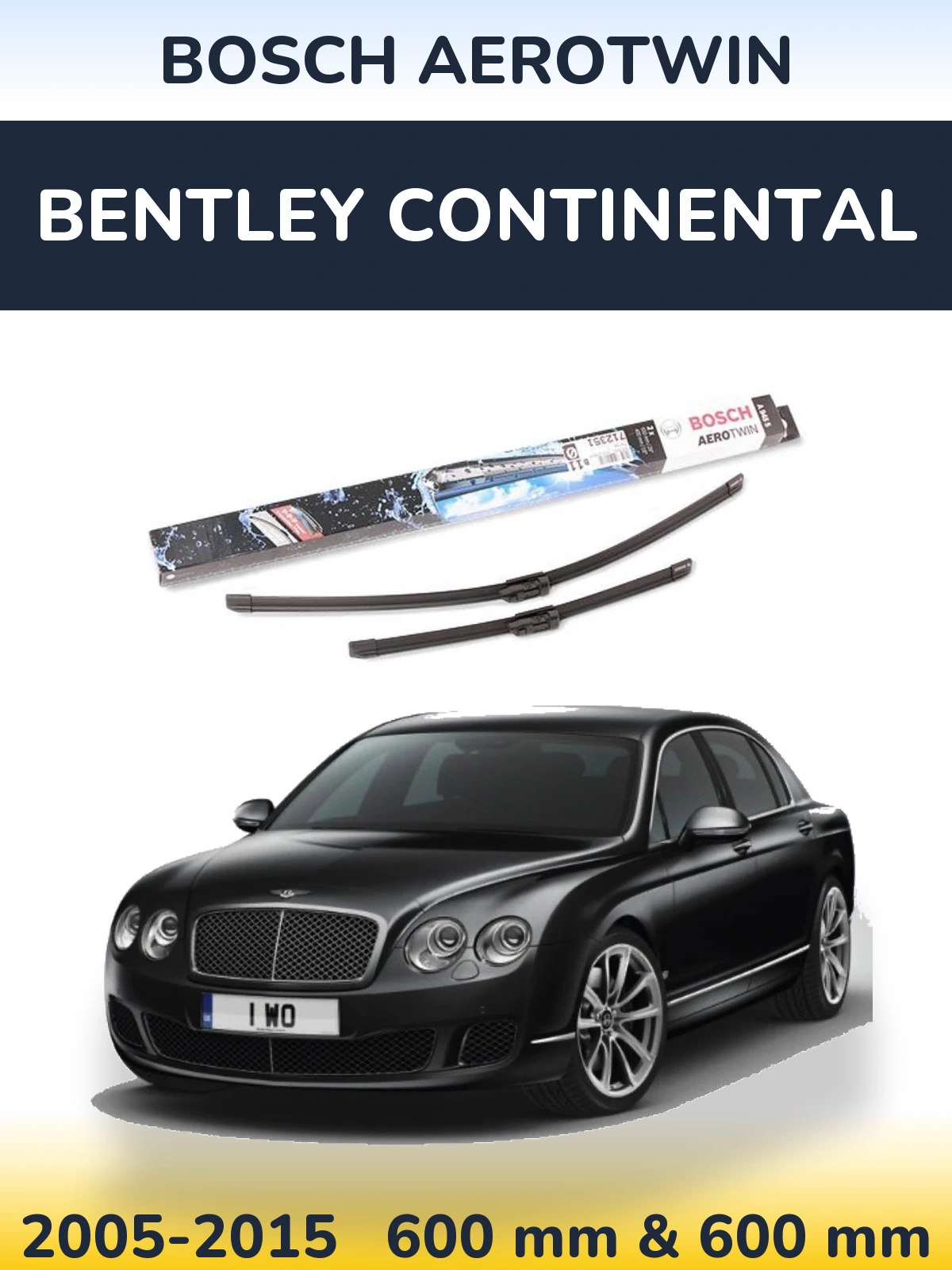 Komplet przednich wycieraczek BOSCH AeroTwin 600 & 600 mm do Bentley Continental 2005-2015