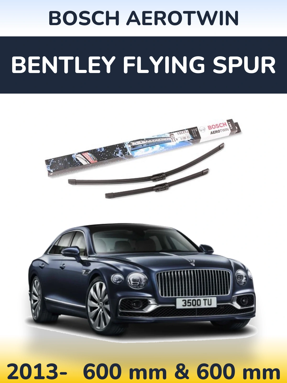 Komplet przednich wycieraczek BOSCH AeroTwin 600 & 600 mm do Bentley Flying Spur 2013-2026
