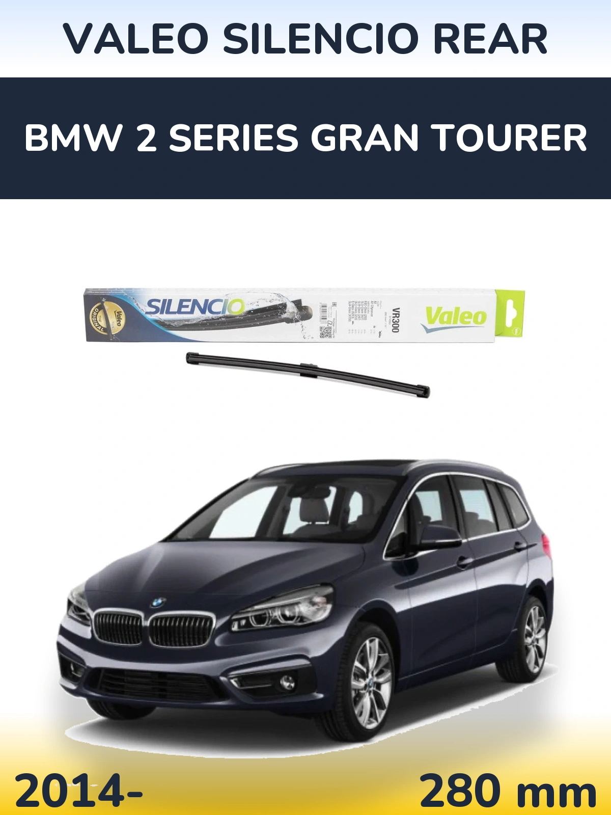 Задний дворник Valeo Silencio Rear 285 мм для BMW 2 Series Gran Tourer 2014-2026