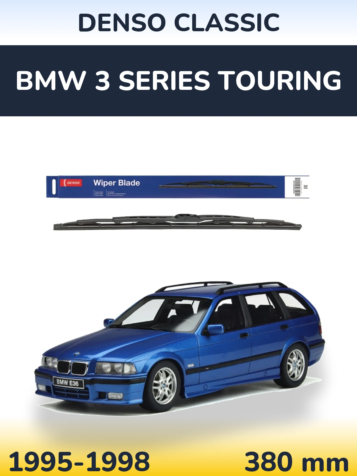 Задний дворник Denso Classic 380 мм для BMW 3 Series Touring 1995-1998
