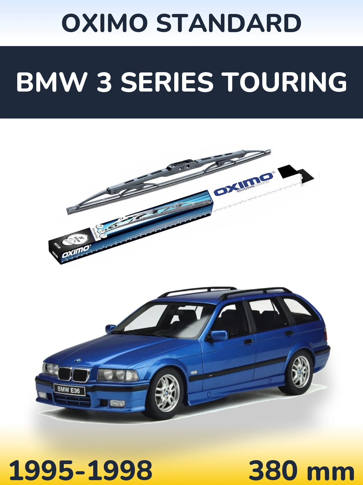 Tylna wycieraczka Oximo Standard 375 mm do BMW Seria 3 Touring 1995-1998