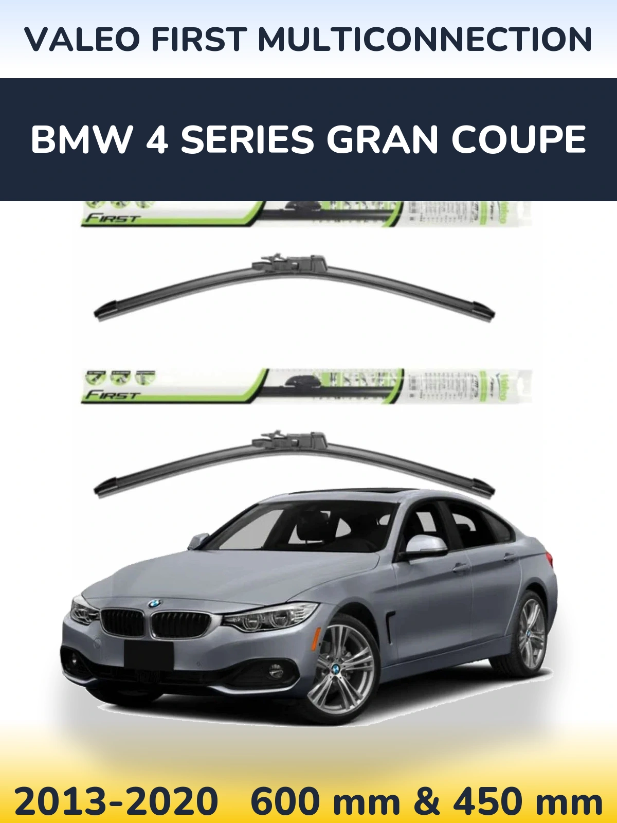 Komplet przednich wycieraczek Valeo First MultiConnection 600 & 450 mm do BMW Seria 4 Gran Coupe 2013-2020