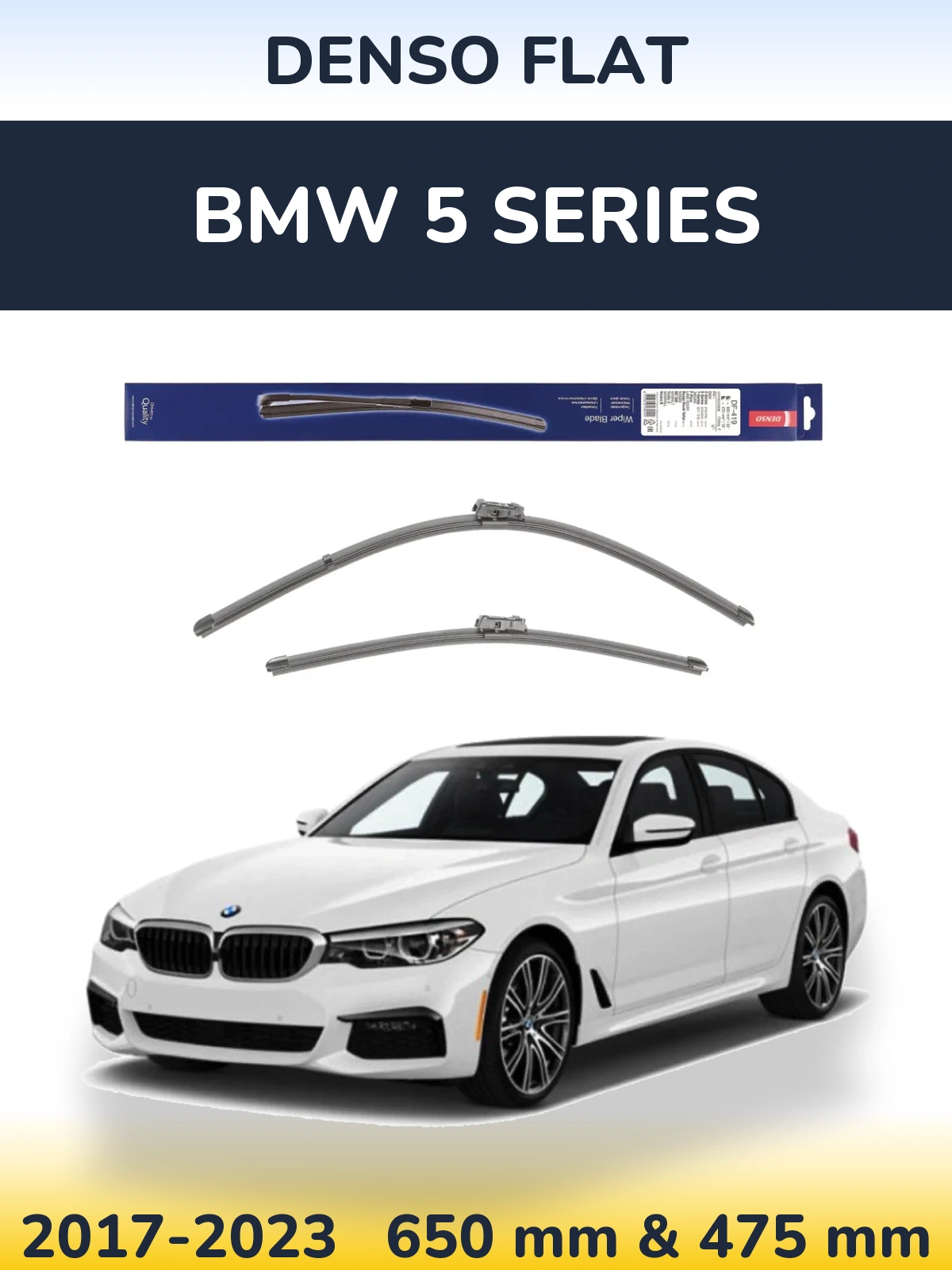 Комплект передних дворников Denso Flat 650 & 475 мм для BMW 5 Series 2017-2023