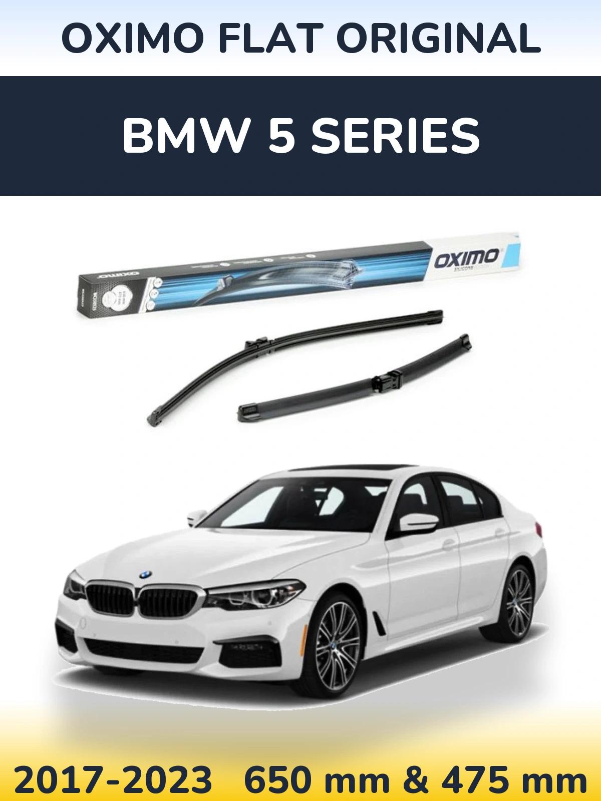 Комплект передних дворников Oximo Flat Original 650 & 475 мм для BMW 5 Series 2017-2023