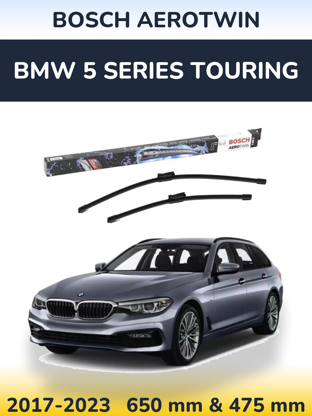 Комплект передних дворников BOSCH AeroTwin 650 & 475 мм для BMW 5 Series Touring 2017-2023