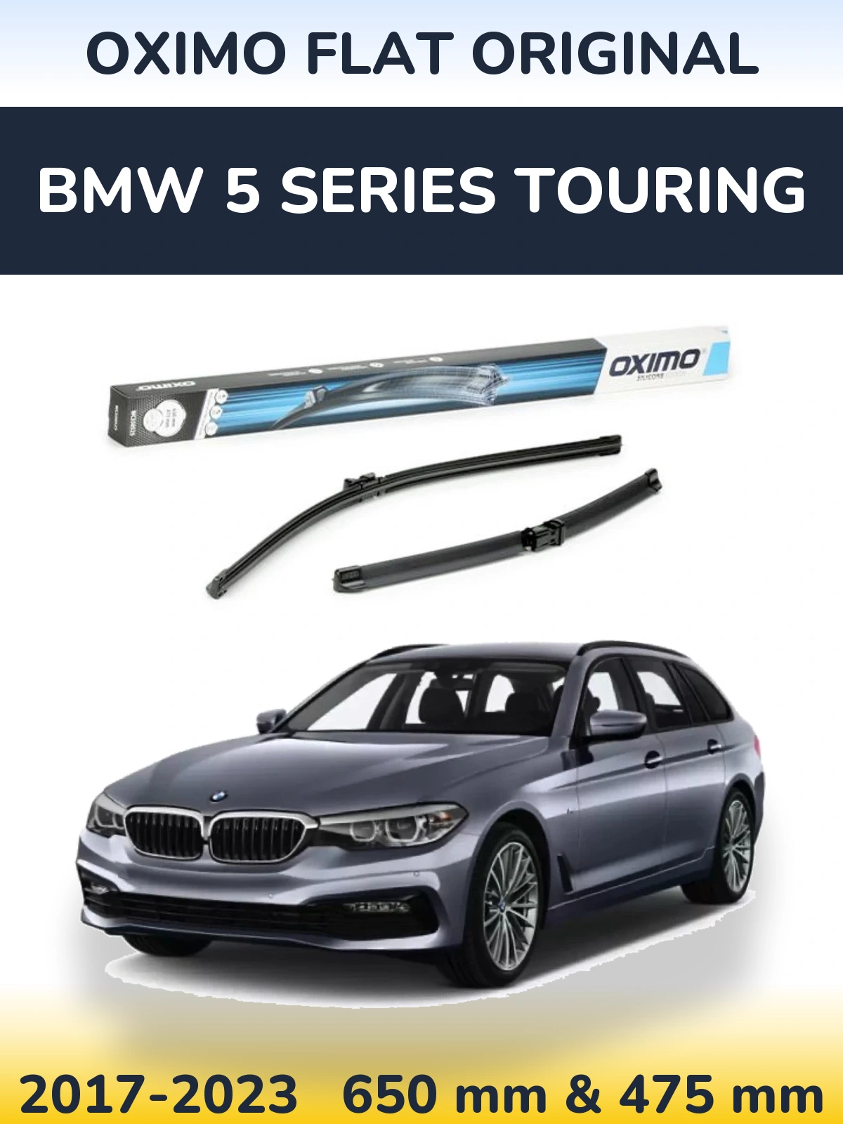 Komplet przednich wycieraczek Oximo Flat Original 650 & 475 mm do BMW Seria 5 Touring 2017-2023