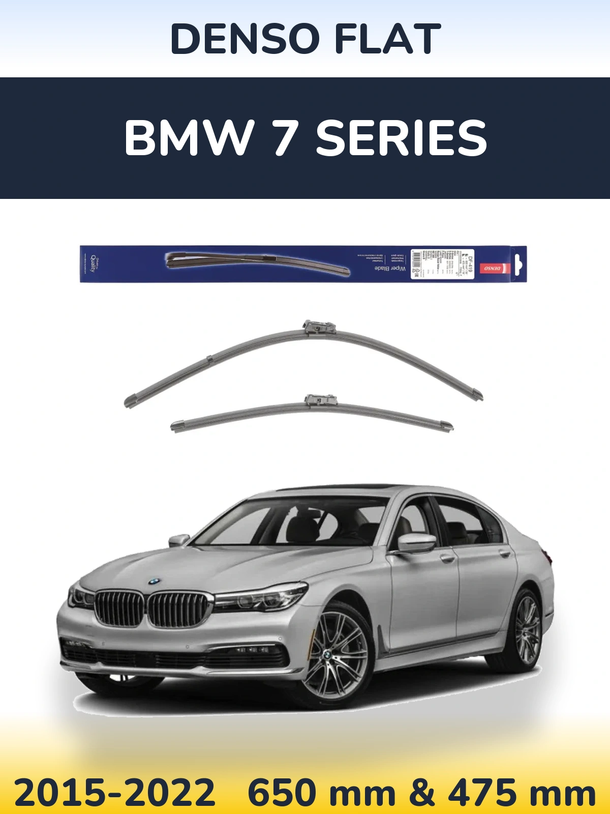 Комплект передніх щіток Denso Flat 650 & 475 мм для BMW 7 Series 2015-2022