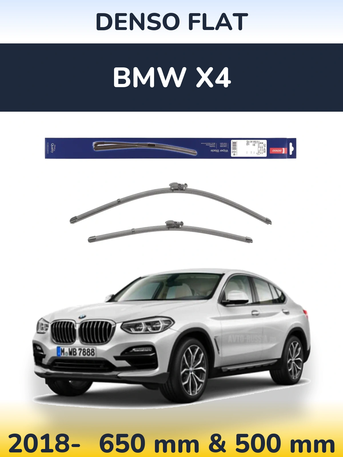 Komplet przednich wycieraczek Denso Flat 650 & 500 mm do BMW X4 2018-2026