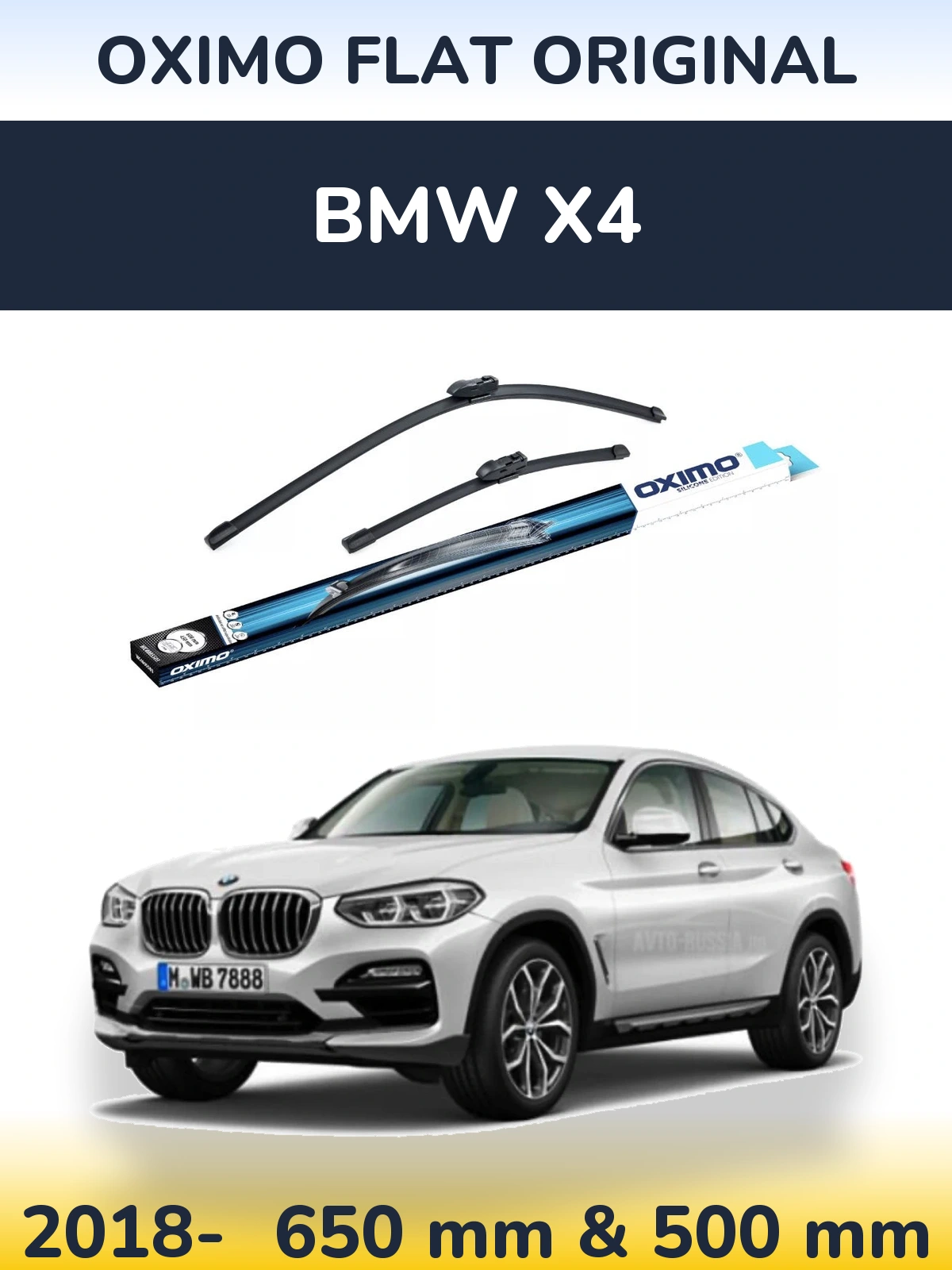 Komplet przednich wycieraczek Oximo Flat Original 650 & 500 mm do BMW X4 2018-2026