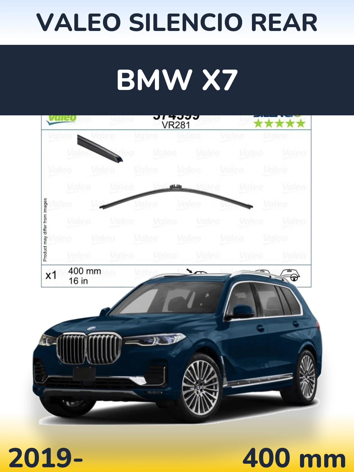 Tylna wycieraczka Valeo Silencio Rear 400 mm do BMW X7 2019-2026