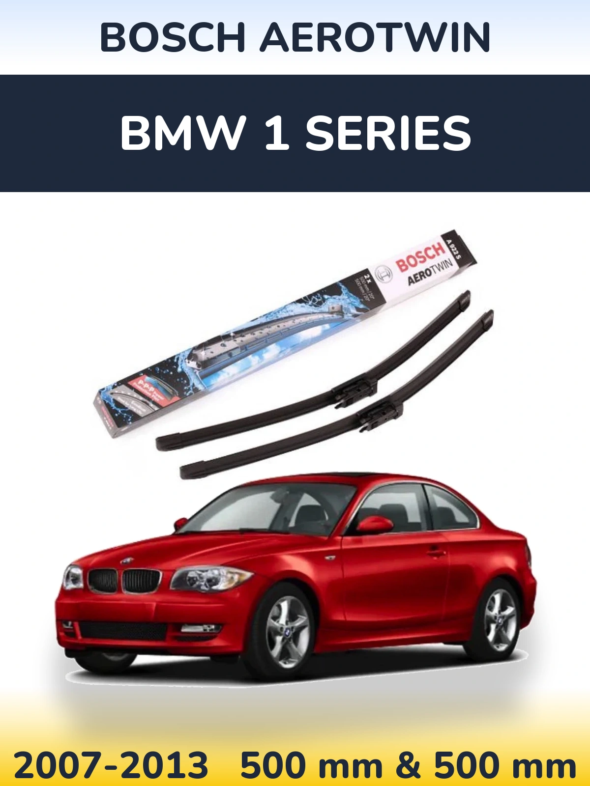 Komplet przednich wycieraczek BOSCH AeroTwin 500 & 500 mm do BMW Seria 1 2007-2013