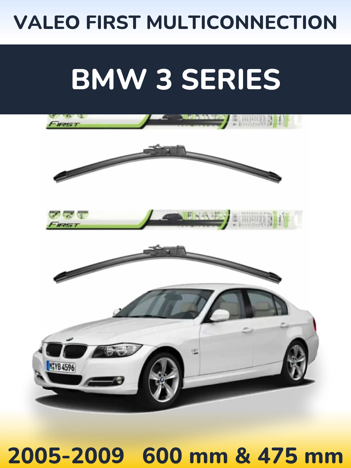 Komplet przednich wycieraczek Valeo First MultiConnection 600 & 475 mm do BMW Seria 3 2005-2009