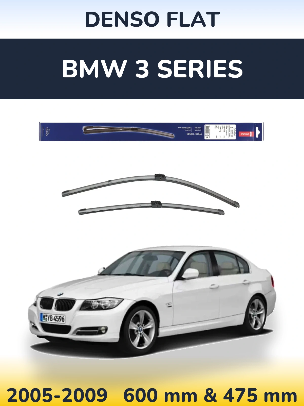 Komplet przednich wycieraczek Denso Flat 600 & 475 mm do BMW Seria 3 2005-2009
