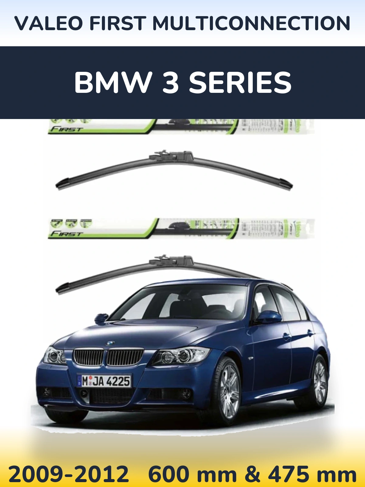 Komplet przednich wycieraczek Valeo First MultiConnection 600 & 475 mm do BMW Seria 3 2009-2012