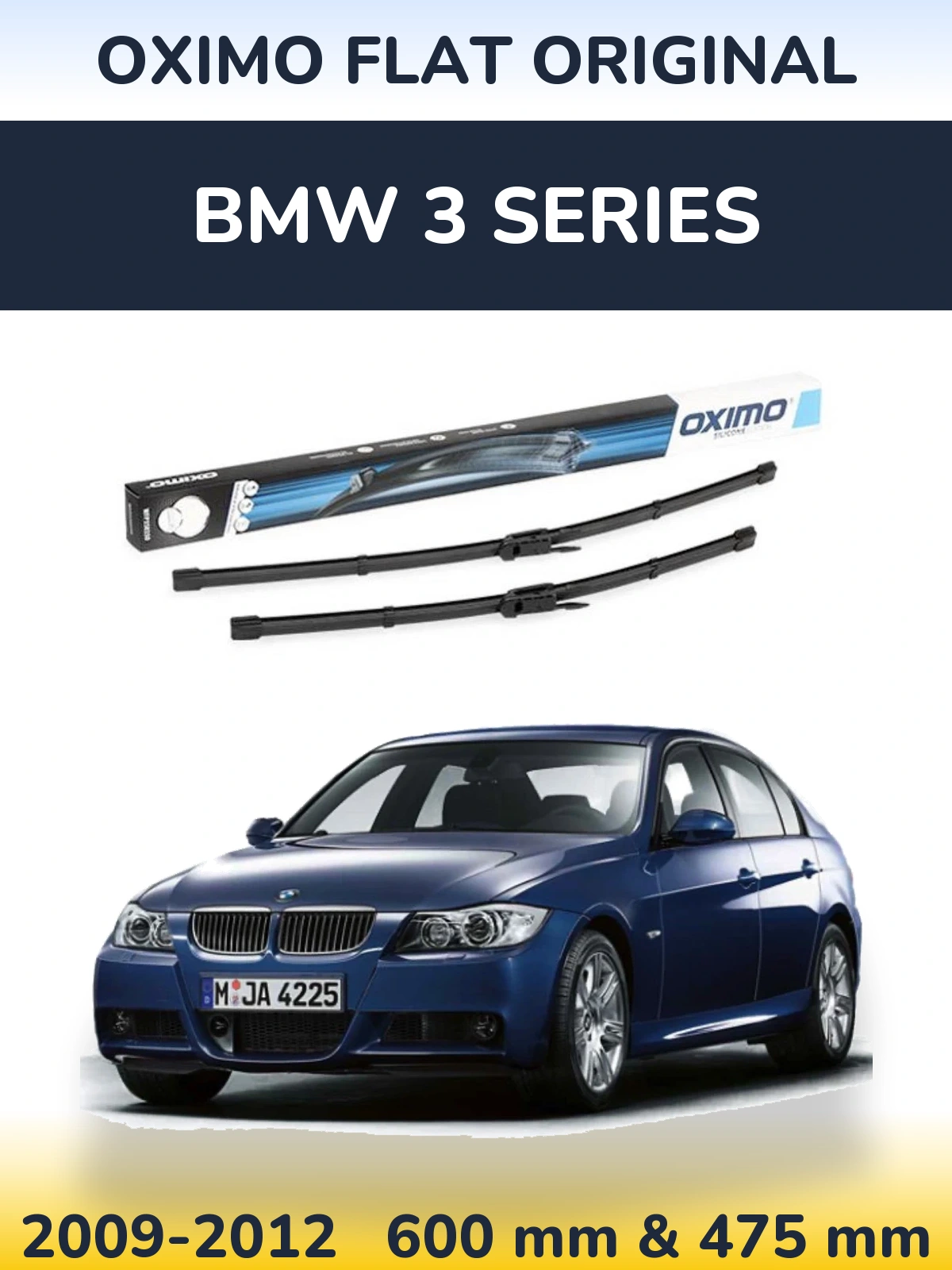 Комплект передних дворников Oximo Flat Original 600 & 475 мм для BMW 3 Series 2009-2012