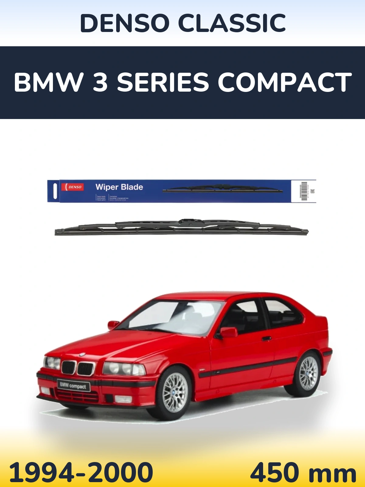 Tylna wycieraczka Denso Classic 450 mm do BMW Seria 3 Compact 1994-2000