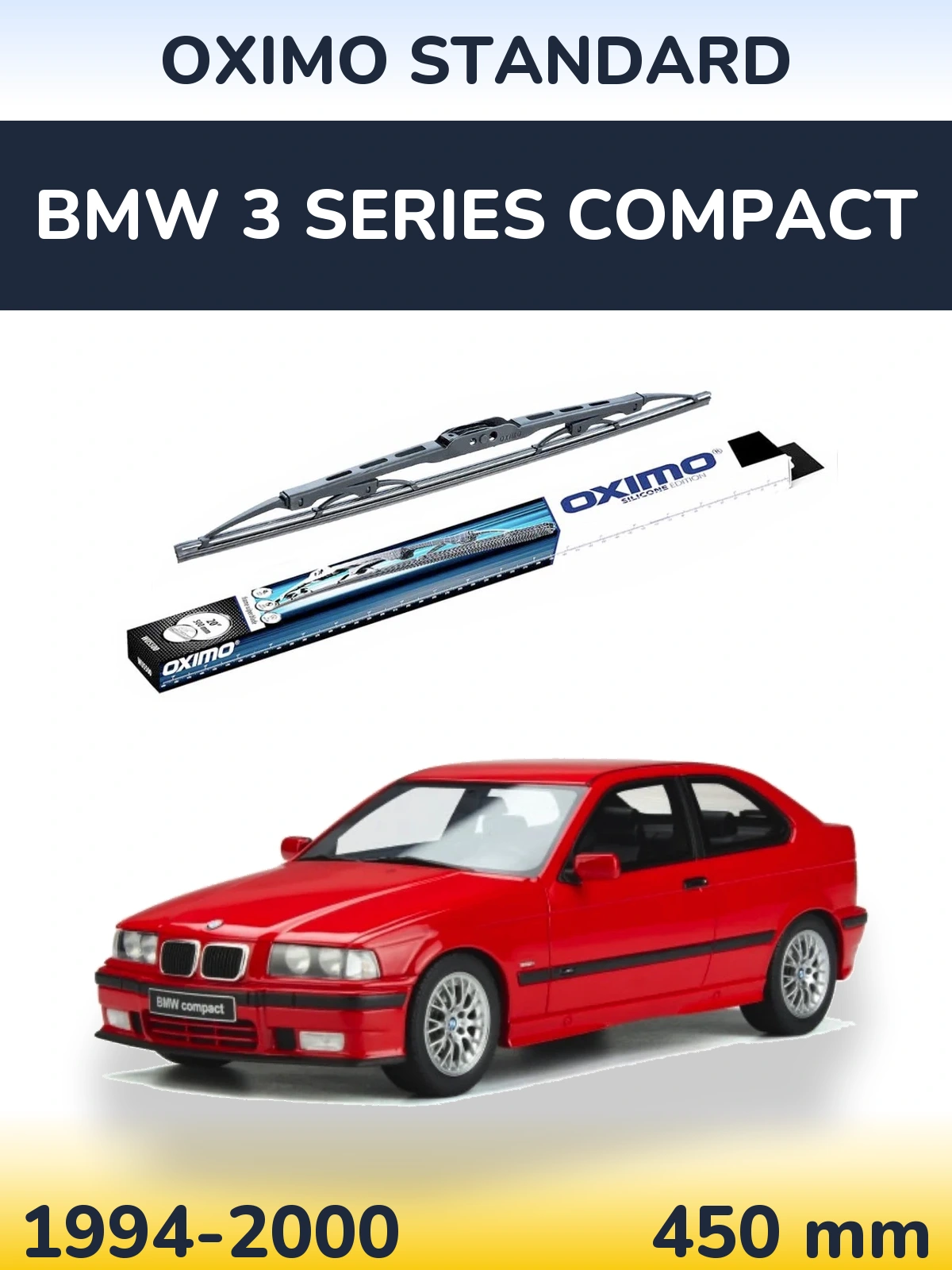 Rear wiper blade Oximo Standard 450 mm for BMW 3 Series Compact 1994-2000