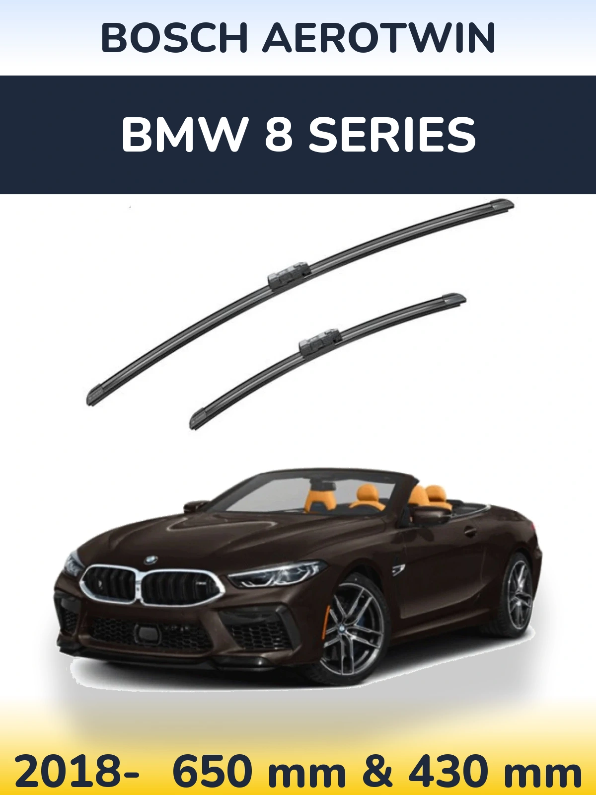 Komplet przednich wycieraczek BOSCH AeroTwin 650 & 430 mm do BMW Seria 8 2018-2026